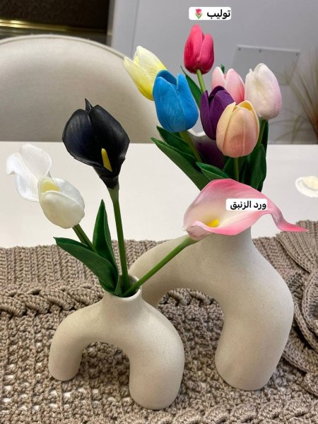 مجموعة ورد صناعي (توليب وزنبق )