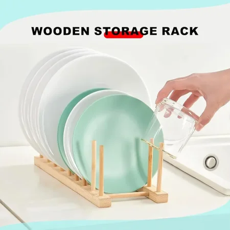 ستاند صحون وكاسات خشبي